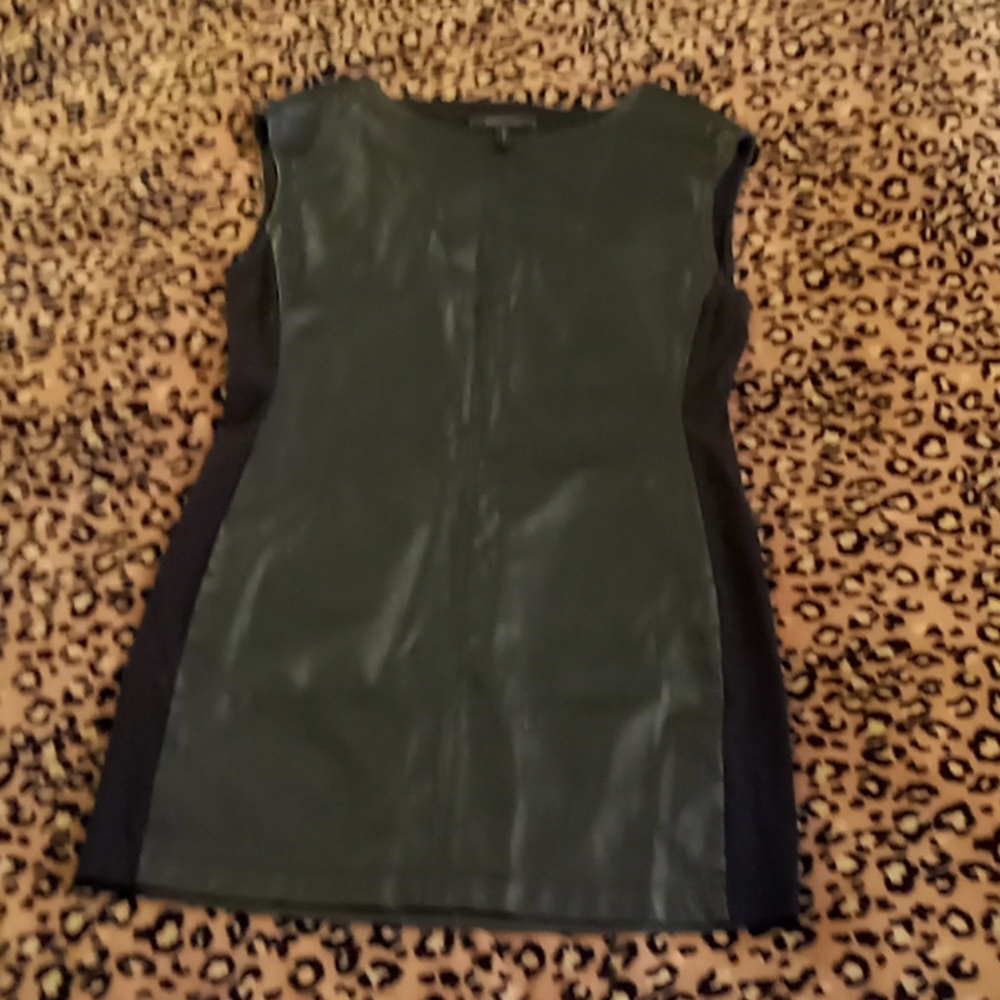 Leather and spandex dress